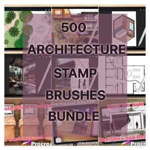 493 Architecture Stamp Brushes for Architectural Drawings - Digital Brush Set for Procreate