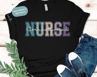 Personalized Correctional Nurse, Custom Correctional Nurse T-Shirt, Custom Correctional Nurse Gift, Name on Sleeve, Jail RN, Forensic Nurse