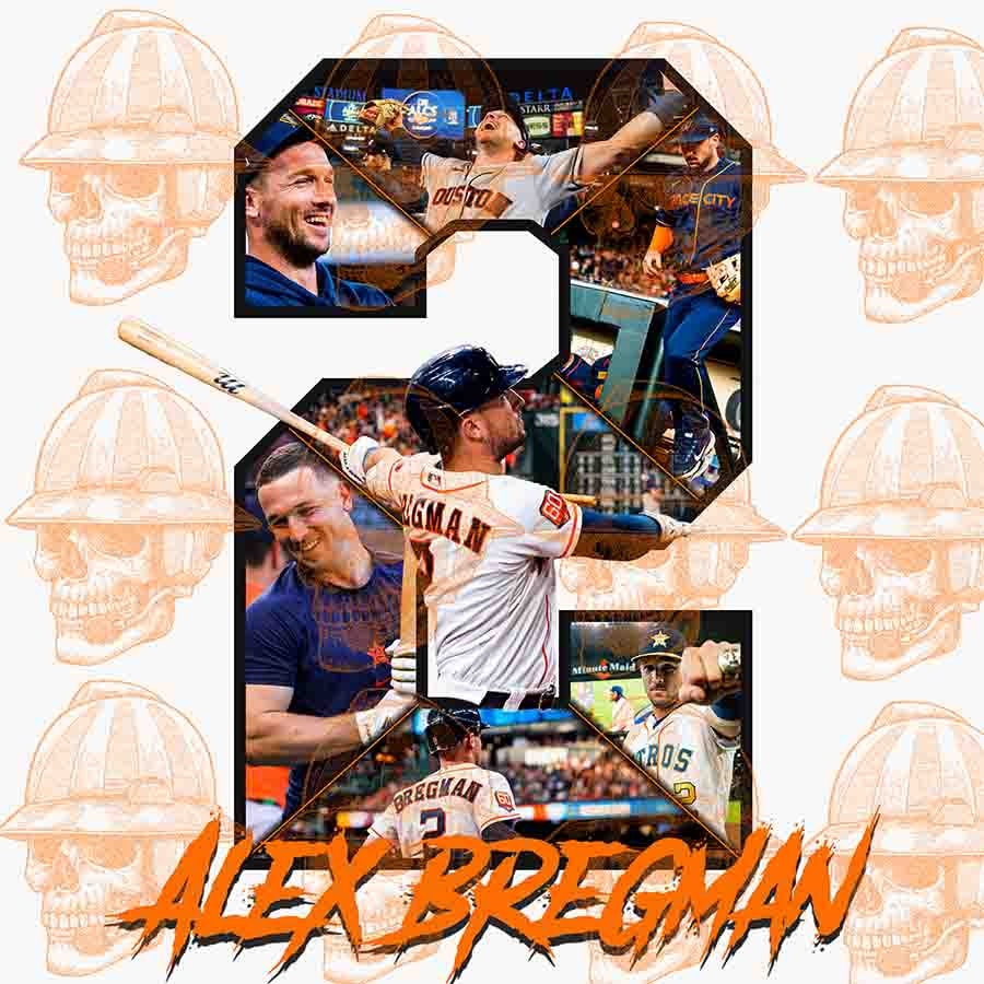 Download Alex Bregman Swinging Bat In Orange Jersey Wallpaper