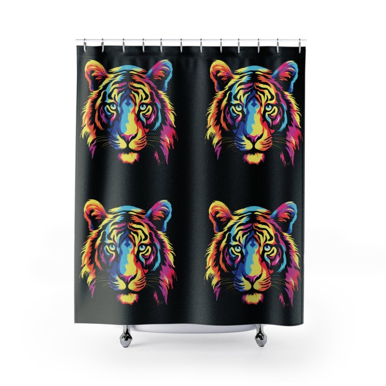 Abstract Tiger Shower Curtains Etsy