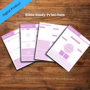 Bible Study Templates Bible Study Prints Bible Study Worksheet SOAP Inductive Study Character Study Verse Mapping Christian Journal