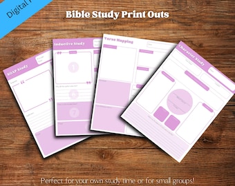 Bible Study Worksheet Bundle: SOAP, Inductive, Character, Verse (Digital Download)
