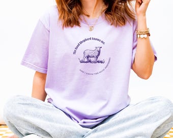 Scripture Tee for Women Christian T Shirts for Women Christian Shirts Scripture Tee Purple Cotton