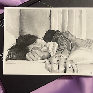 BTS Ink Watercolor Art Print 5x7 Jungkook, JK, FanArt, painting, KPop, gift, ARMY