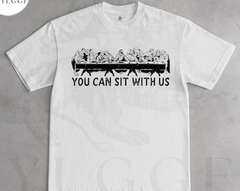 You Can Sit With Us Shirt, Christian Graphic T Shirt, Last Supper Jesus Tee, Faith Based Religious Shirt, Inclusive Christian Gift