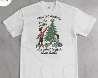 Funny Christmas T Shirt, Deck These Halls Shirt, Family Holiday Graphic Tee, Cute Christmas Tree Shirt, Xmas Gift