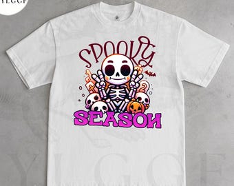 Spooky Season Skeleton Shirt, Cute Halloween T Shirt, Funny Skeleton Tee, Fall Halloween Graphic Shirt, Spooky Cute Shirt