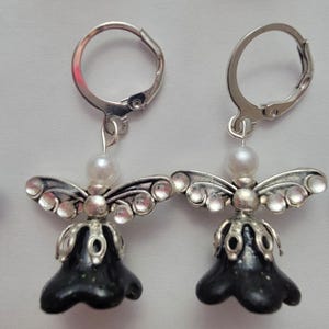 Angel Earrings Zwart