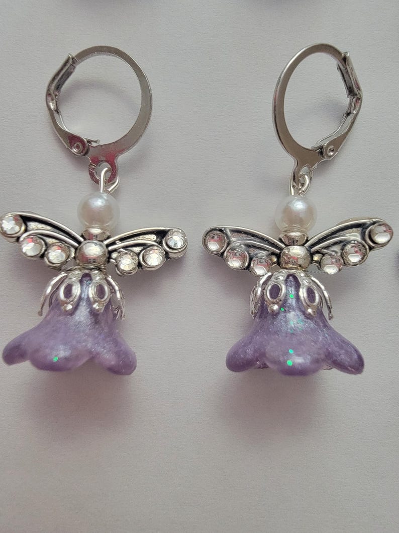 Angel Earrings Paars