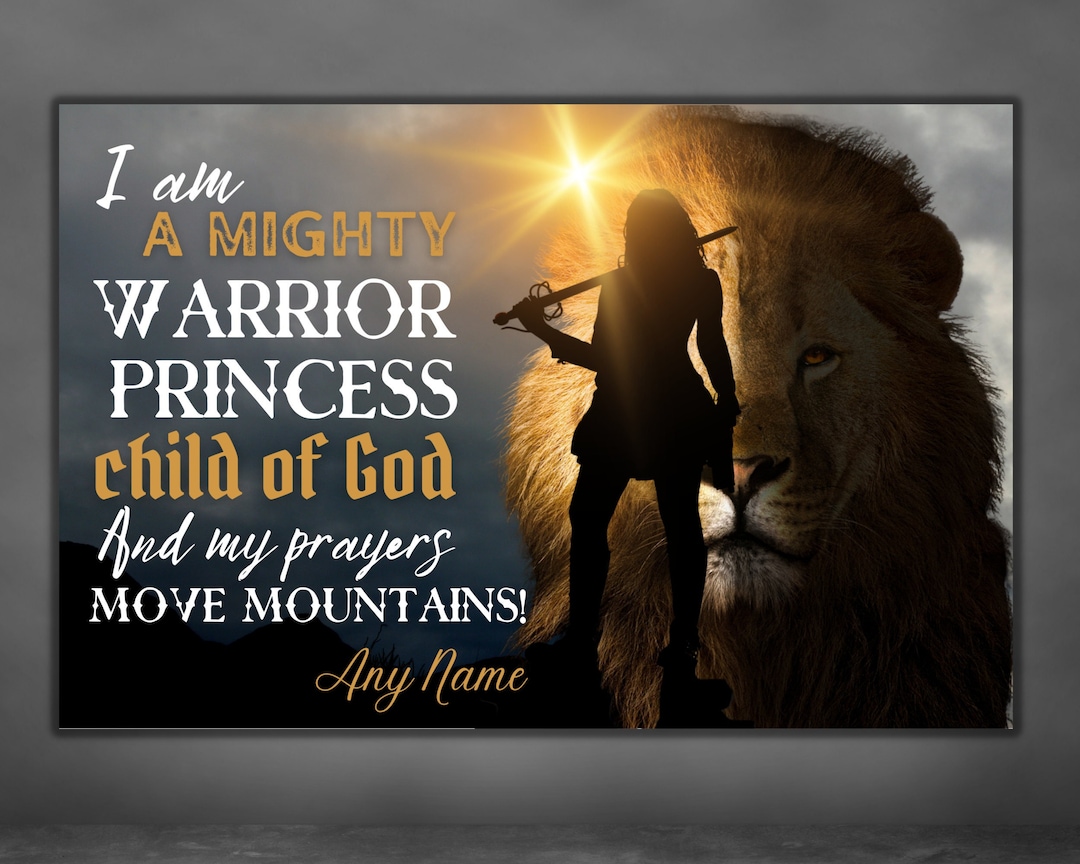 Personalized I Am a Mighty Warrior Princess Child of God, Digital