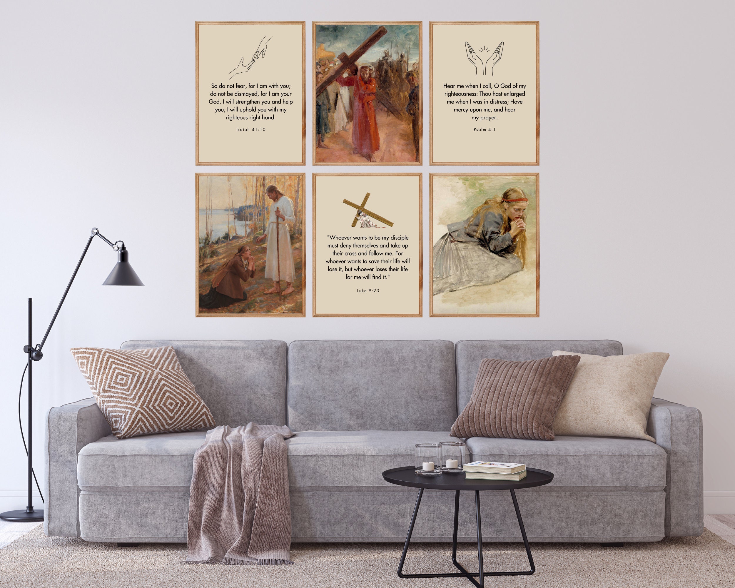 Set of 6 Scripture Wall Art, Printable Wall Art, Bible Verse Print ...