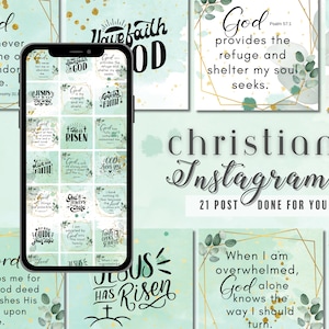 21 Christian Instagram posts | Faith Insta Marketing | Religious Posts | Positive Religion Scripture | Spiritual Feed / Social Media Content
