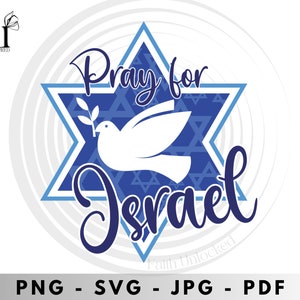 Prega per Israele svg, png, jpeg, scrittura svg, citazione della Bibbia svg, versetto della Bibbia svg, citazione della ragazza svg, file di taglio per Cricut, stai con Israele