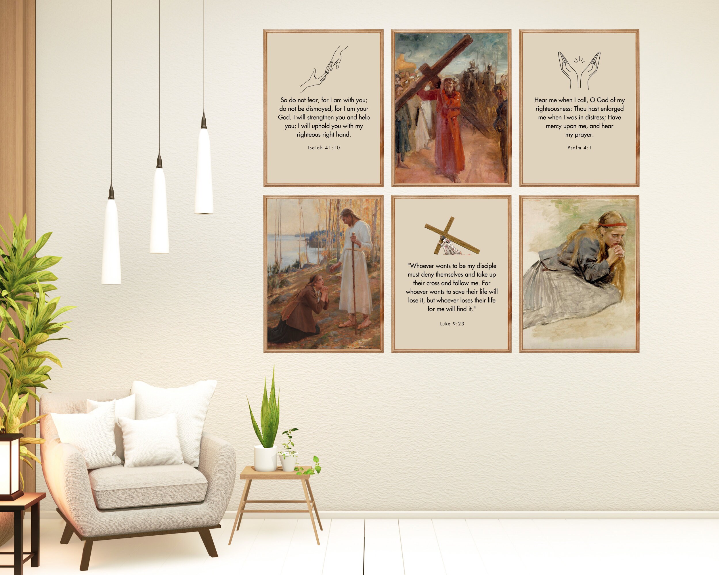 Set of 6 Scripture Wall Art, Printable Wall Art, Bible Verse Print ...