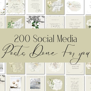 200 Christian Social Media Posts / Faith Insta Marketing / Religious / Positive Religion Quotes / Spiritual Feed / Instagram / Facebook /