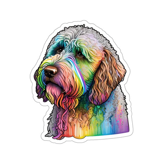 Cute, Labradoodle Dog Stickers, Vinyl Stickers for Water Bottle