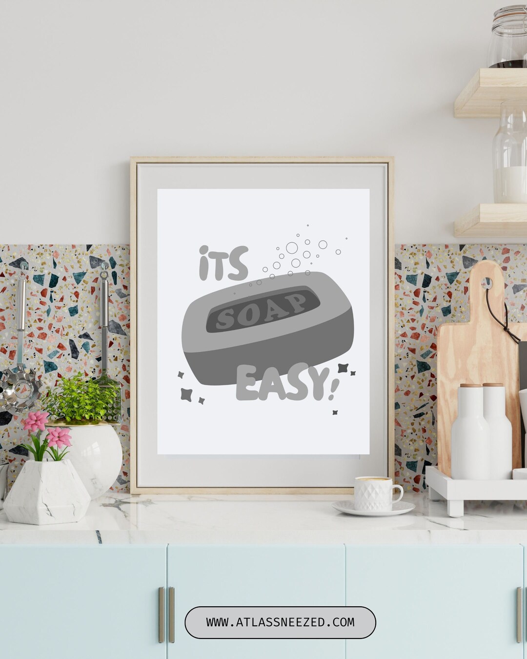 IT'S SOAP EASY Digital Download Bathroom Word Art Wall Etsy