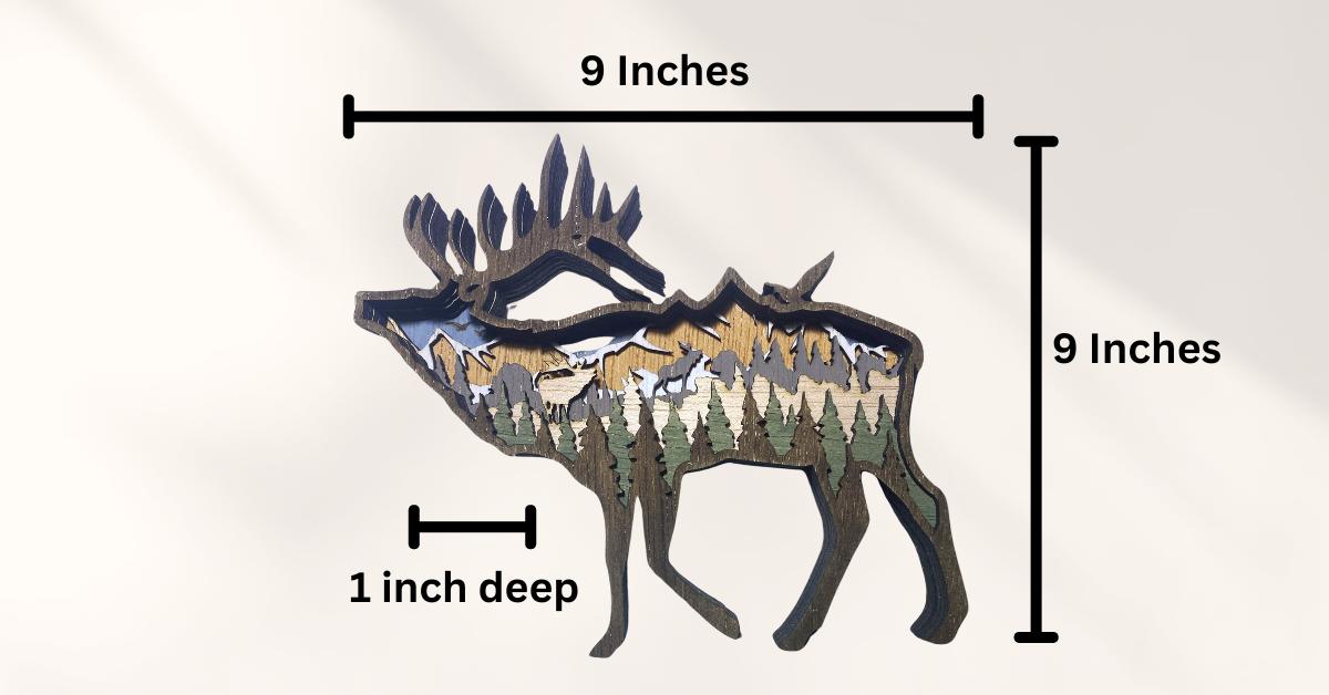 3D Layered Wood Art, Elk Large Size - Etsy