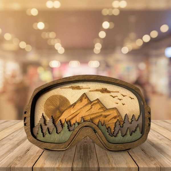 3D Layered Wood Art, Ski/Snowboard Goggles