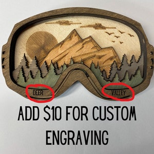 3D Layered Wood Art, Ski/Snowboard Goggles image 6