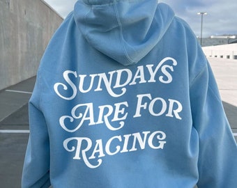 F1 Formel 1 Vintage Hoodie | Sonntage sind für Rennästhetik F1 Sweatshirt | Trendiger übergroßer Formel-1-Hoodie |