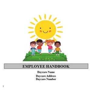 Daycare Employee Handbook/ Editable Daycare Employee Handbook/ Printable/Microsoft Word/Easy to Edit