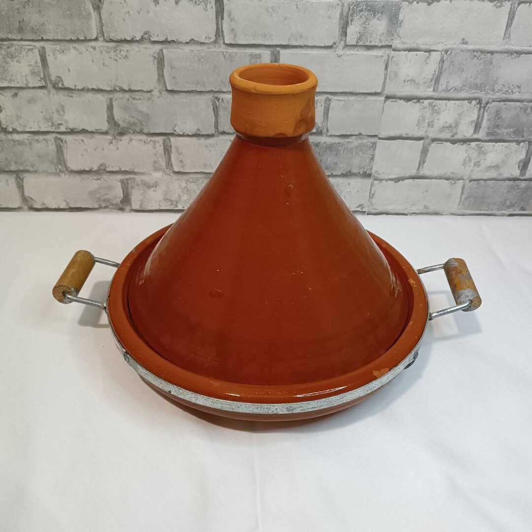 Tajine From Morocco 32 Cm Unglazed in Terracotta, Leadfree, Handmade
