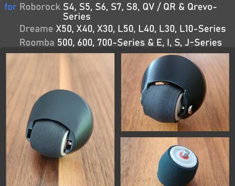 Rubber front wheel compatible with many Roborock, Dreame and Roomba robotic vacuum cleaners