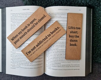 Bookish Quotes Bookmarks - Book Fan Gift - Home Decor - Present - Bookworm texts, funny present ideas