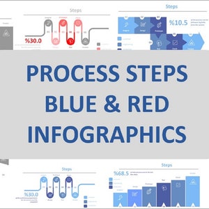 Process Steps Infographics - Blue Red Template