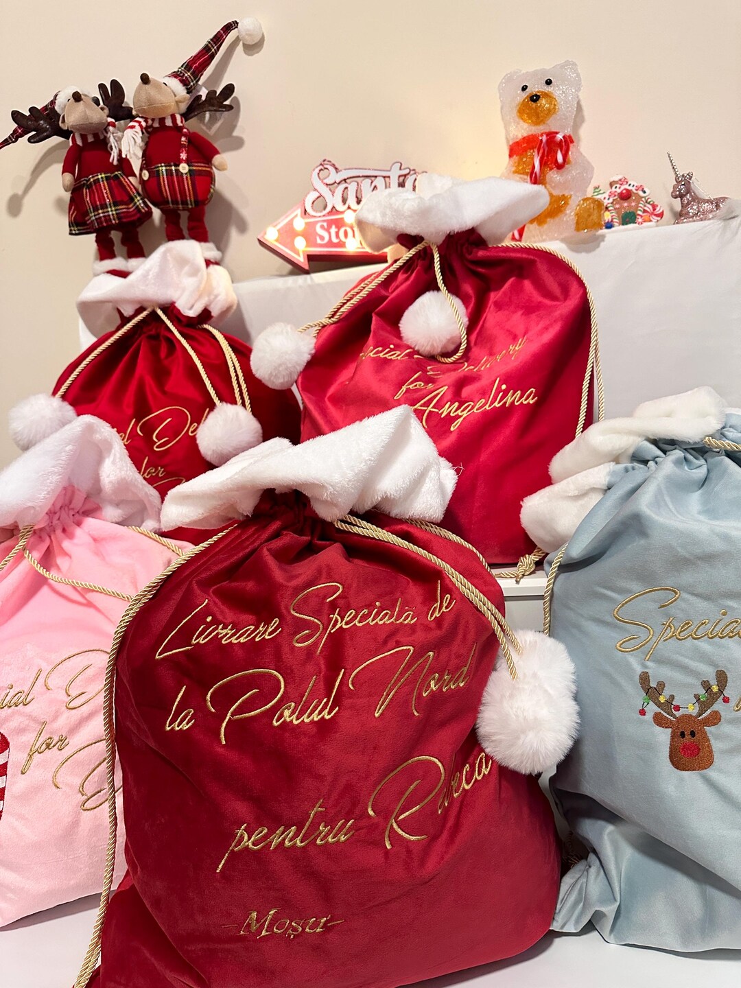 Christmas Sack In Velvet Green | Christmas Bags For Gifts | Santa Sack - View #10