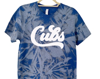 Reverse Tie Dye Chicago Cubs Shirt, Chicago Cubs T-Shirt, Trendy Cubs Shirt, Women's Cubs T-Shirt, Women's Chicago T-Shirt, Chicago Cubs Tee
