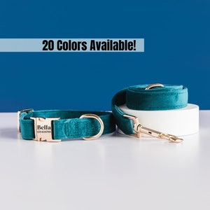 Blue Luxury Dog Collar with Gold Buckle Gift for Pet Owner Soft Cute Personalized Collar and Leash For Wedding Small Dog Collar