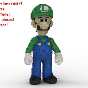 LEGO Luigi statue building instruction - Super Mario INSTRUCTIONS ONLY no bricks
