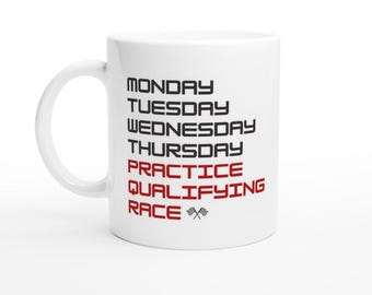 F1 Race Weekend Mug, Formula One Fan Gift