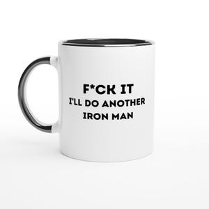 Grappige keramische Iron Man-mok, cadeau triatlonliefhebber