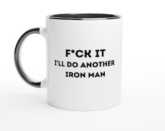 Funny Iron Man Ceramic Mug, Triathlon Lover Gift