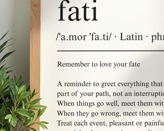 Amor Fati Stoic Quote Print, Minimalist Philosophy Poster (Digital Download)