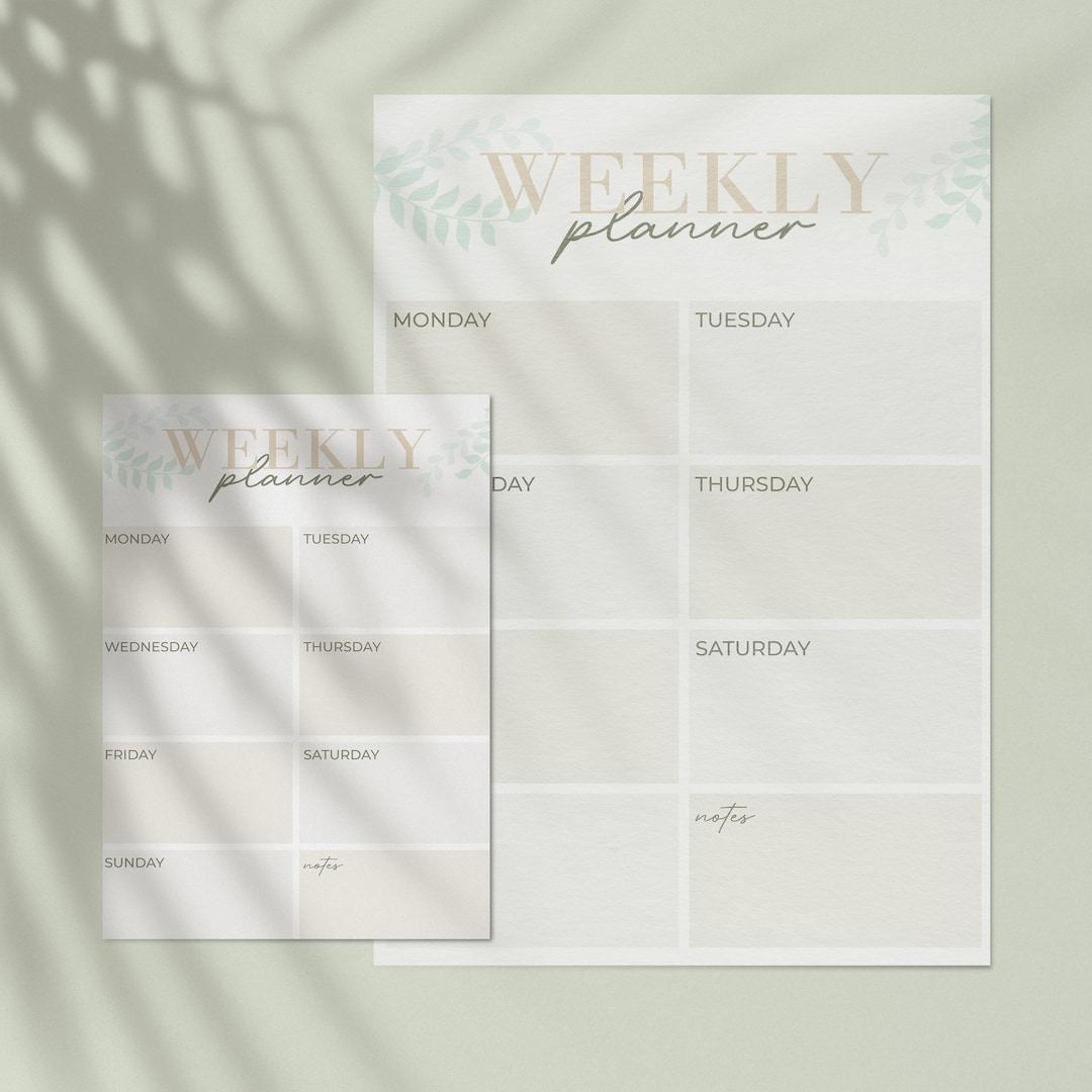 Weekly Planner Printable, Simple Planner, Time Blocking PDF, Week ...