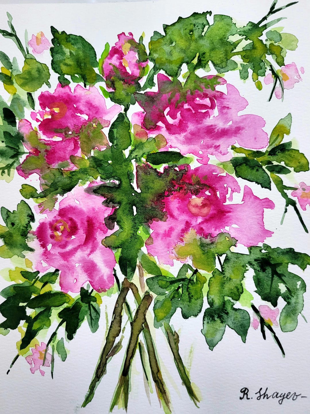 Watercolour Wild Roses Wild Roses Original Watercolor. - Etsy