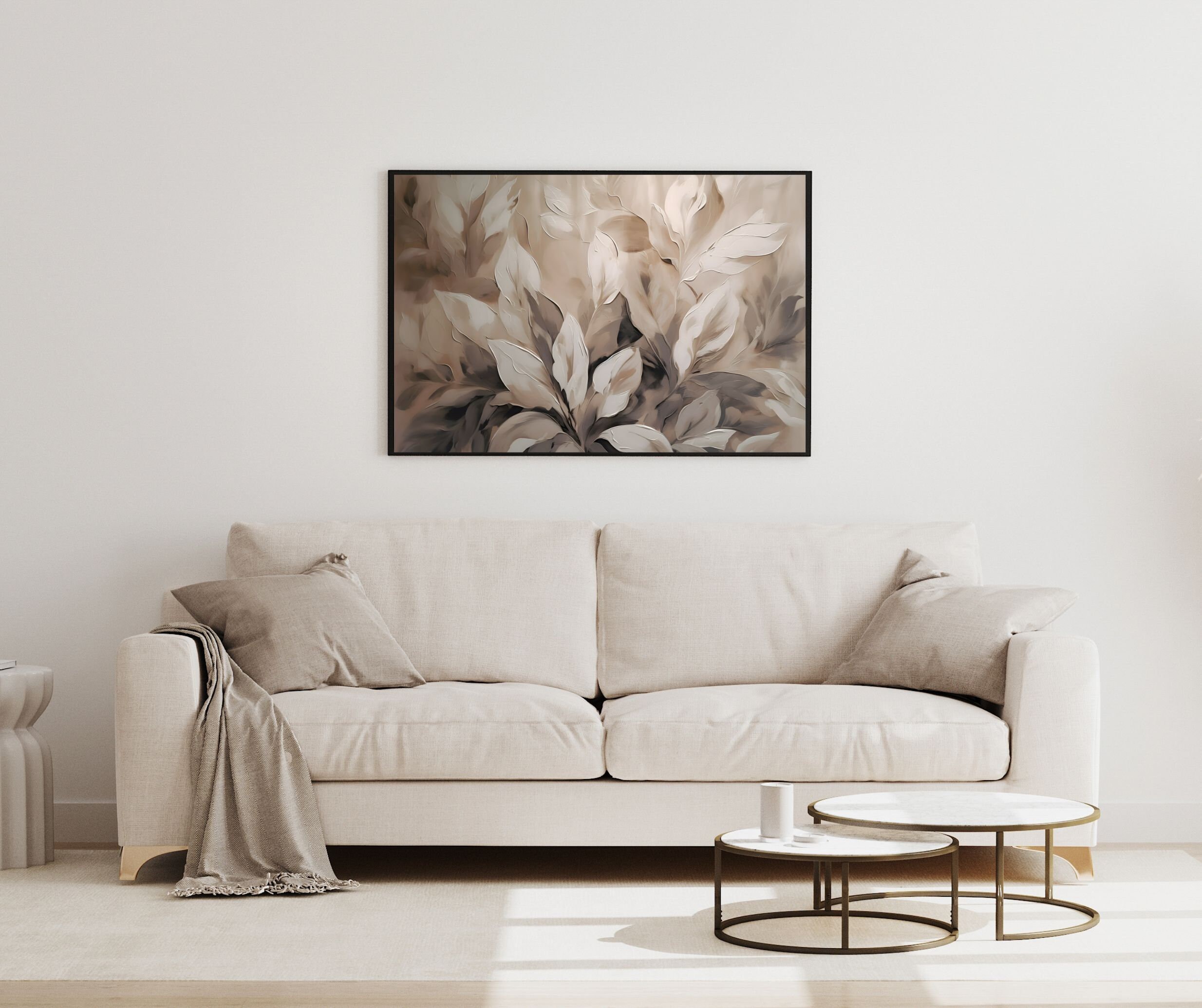 Elegant Leaf Design Printable Impressionist Nature Wall Art Calming ...