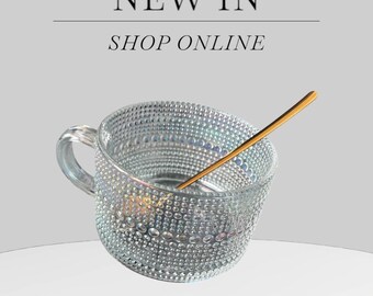 Trendy Stackable Glass Mug with Spoon