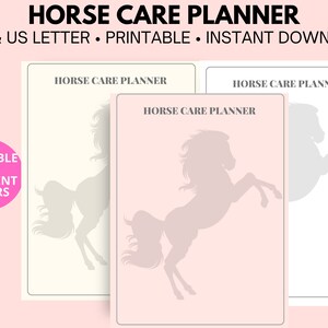 Horse Care Planner Horse Record Keeping Journal Printable Equine ...