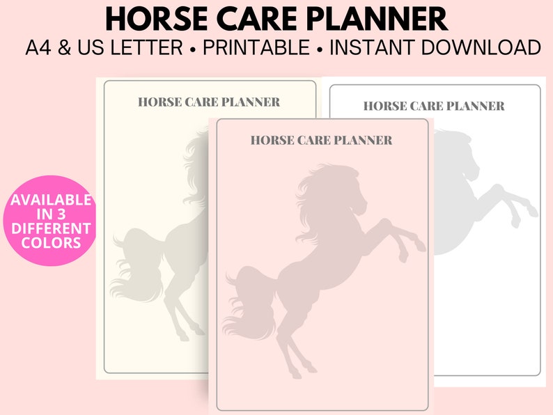 Horse Care Planner Horse Record Keeping Journal Printable Equine