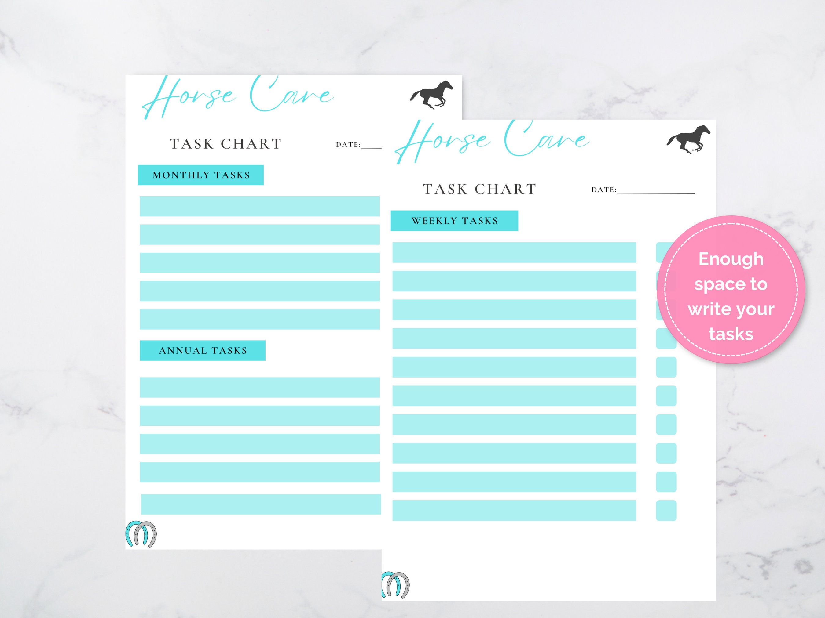 Equine Care Checklist, Horse Owner Printable, Pet Care Download