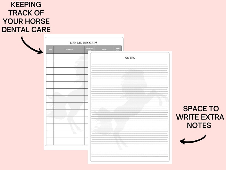 Horse Care Planner Horse Record Keeping Journal Printable Equine