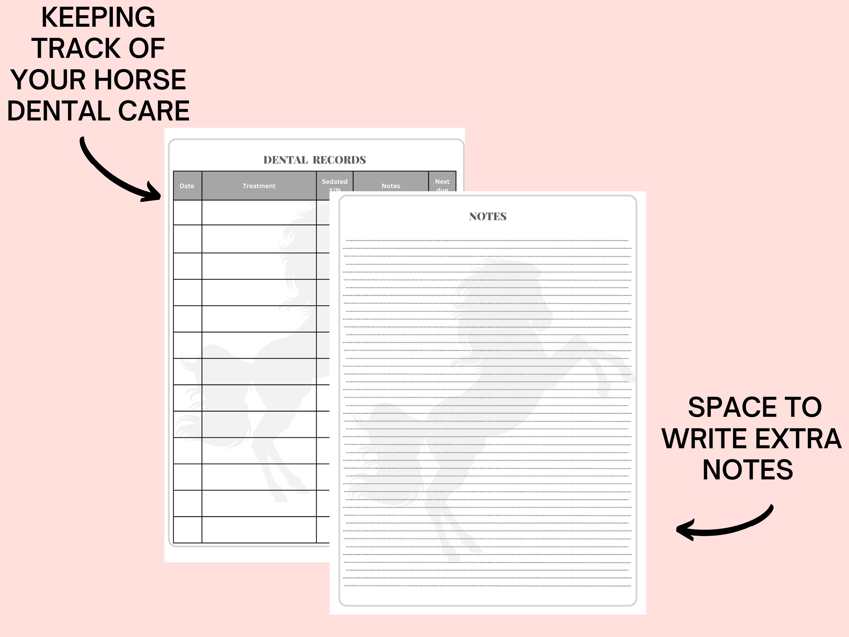 Horse Care Planner Horse Record Keeping Journal Printable Equine ...