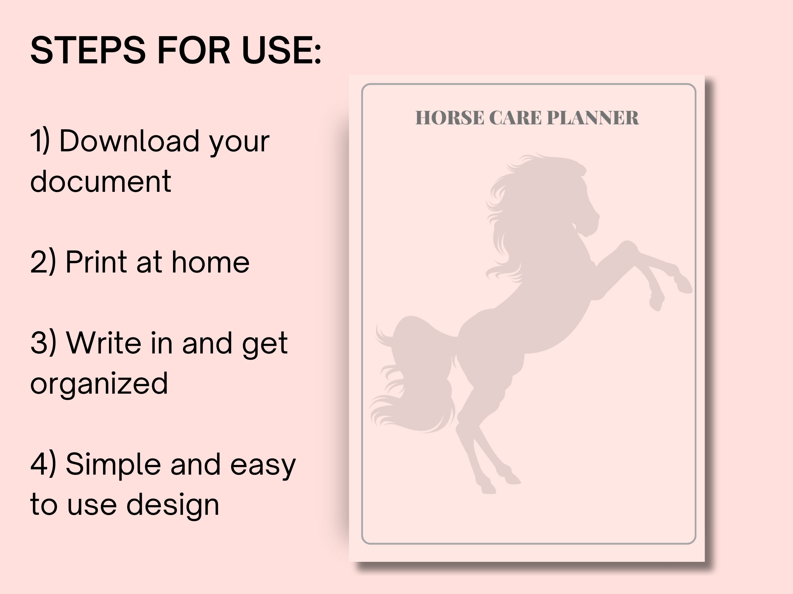 Horse Care Planner Horse Record Keeping Journal Printable Equine ...
