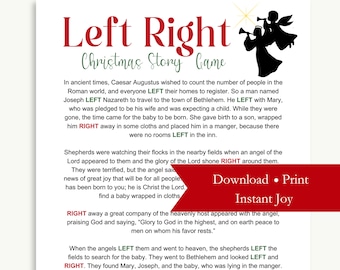 Christmas Left Right Game, Instant Download Printable for Family Gift Exchange, Small Group, Youth Group Event, Church Ministry