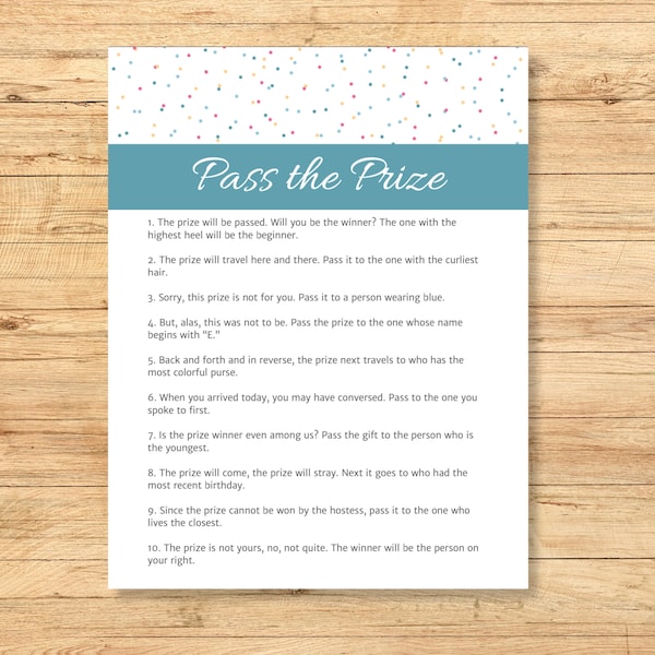 Pass the Gift 50th Birthday Party Game Etsy